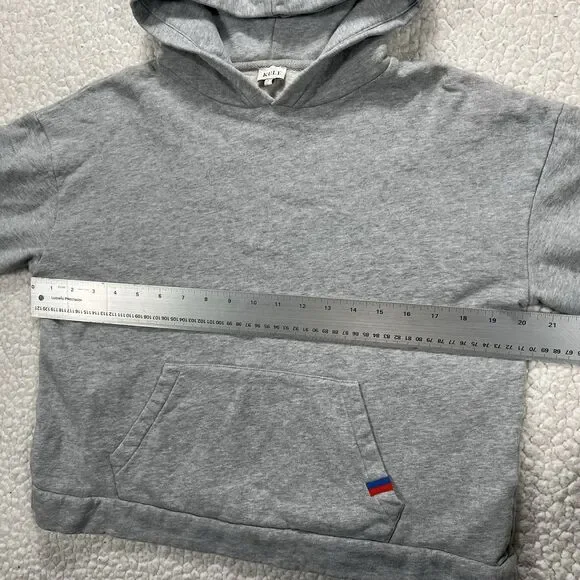KULE Crosby Hoodie Womens S Gray Cropped Cozy Streetwear Minimalist Coastal Prep - Picture 10 of 11